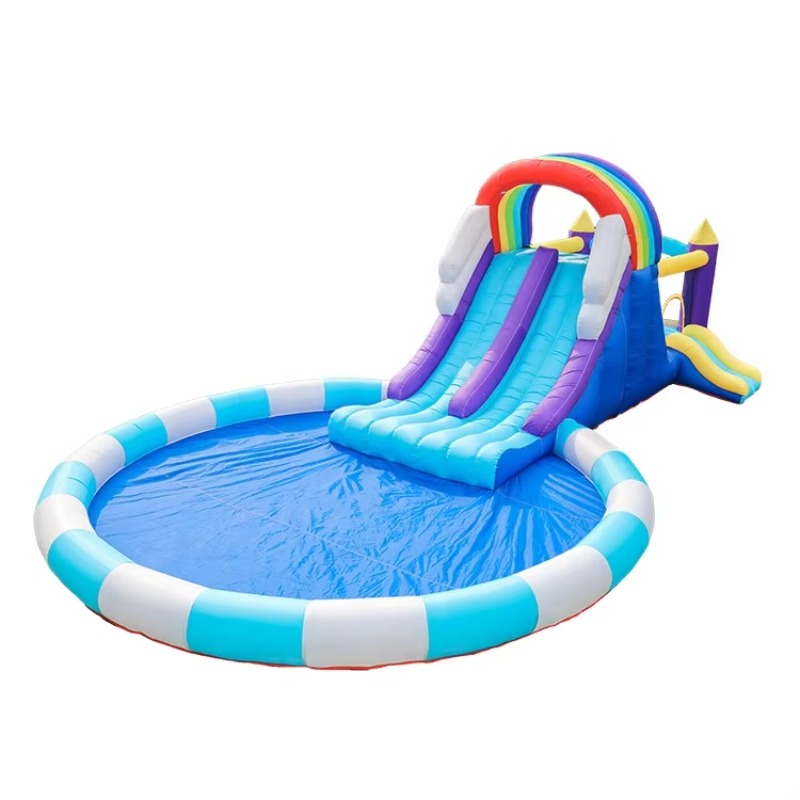 Kids Outdoor Water Slide - Гигантская надувная водная горка «Радуга» для