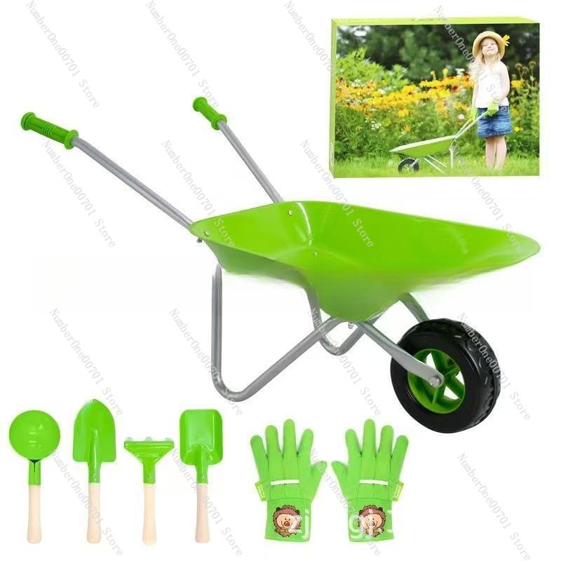 Play Kids Outdoor - Детская уличная тачка, зеленый игровой набор