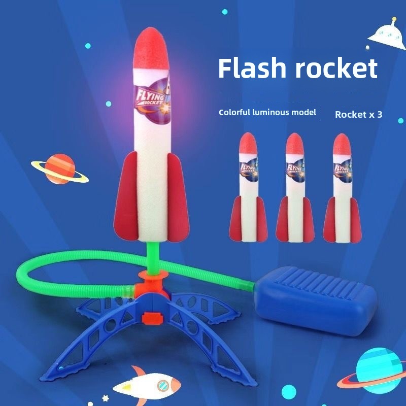 Kids Outdoor Jumping Toys - Детская воздушная ракета, ножной насос, пусковая