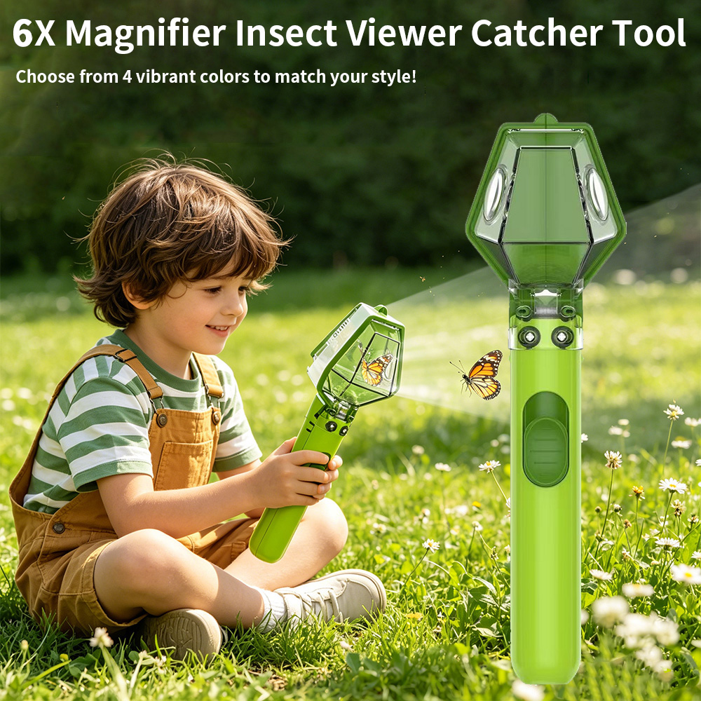 Kids Outdoor Nature Toys - Лупа-увеличитель 6X для детей, прозрачный контейнер