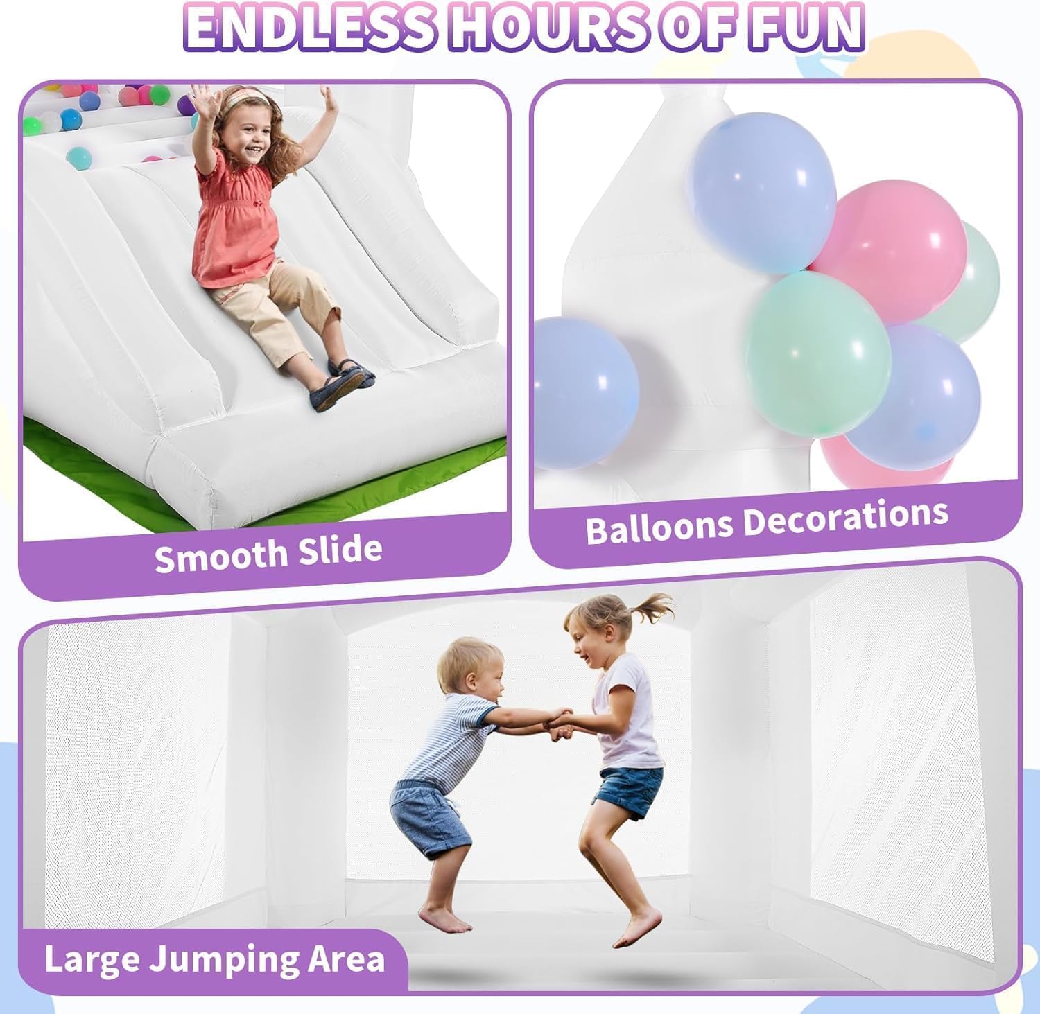 Белый надувной батут для детей – обзор и цена Kids Outdoor House