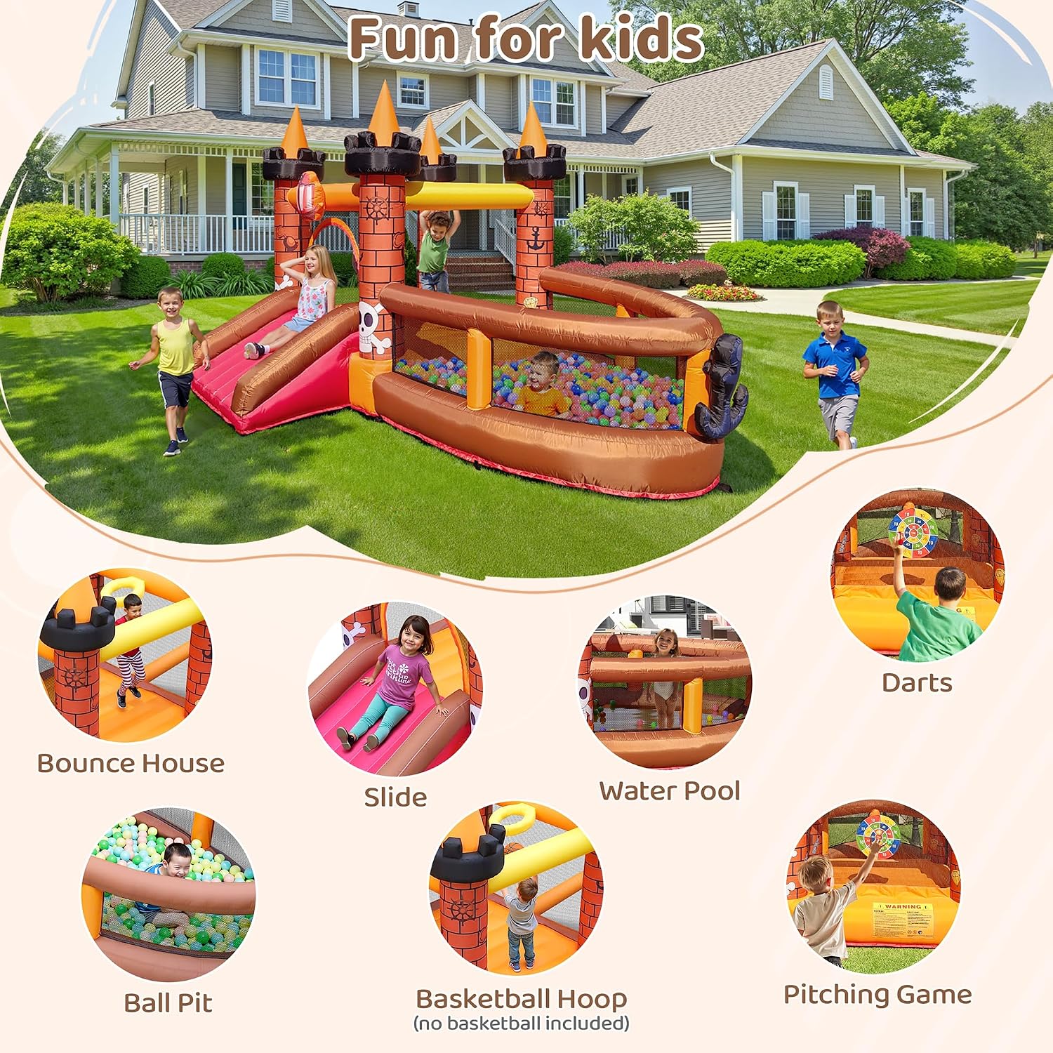 Надувной батут для детей 3-8 л – обзор и цена Kids Outdoor House