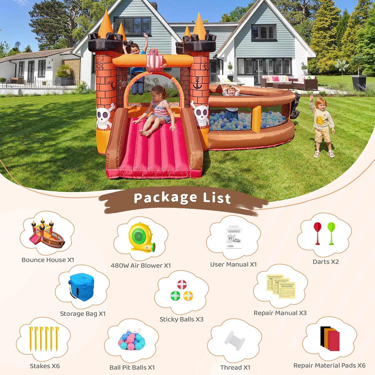 Надувной батут для детей 3-8 л – обзор и цена Kids Outdoor House