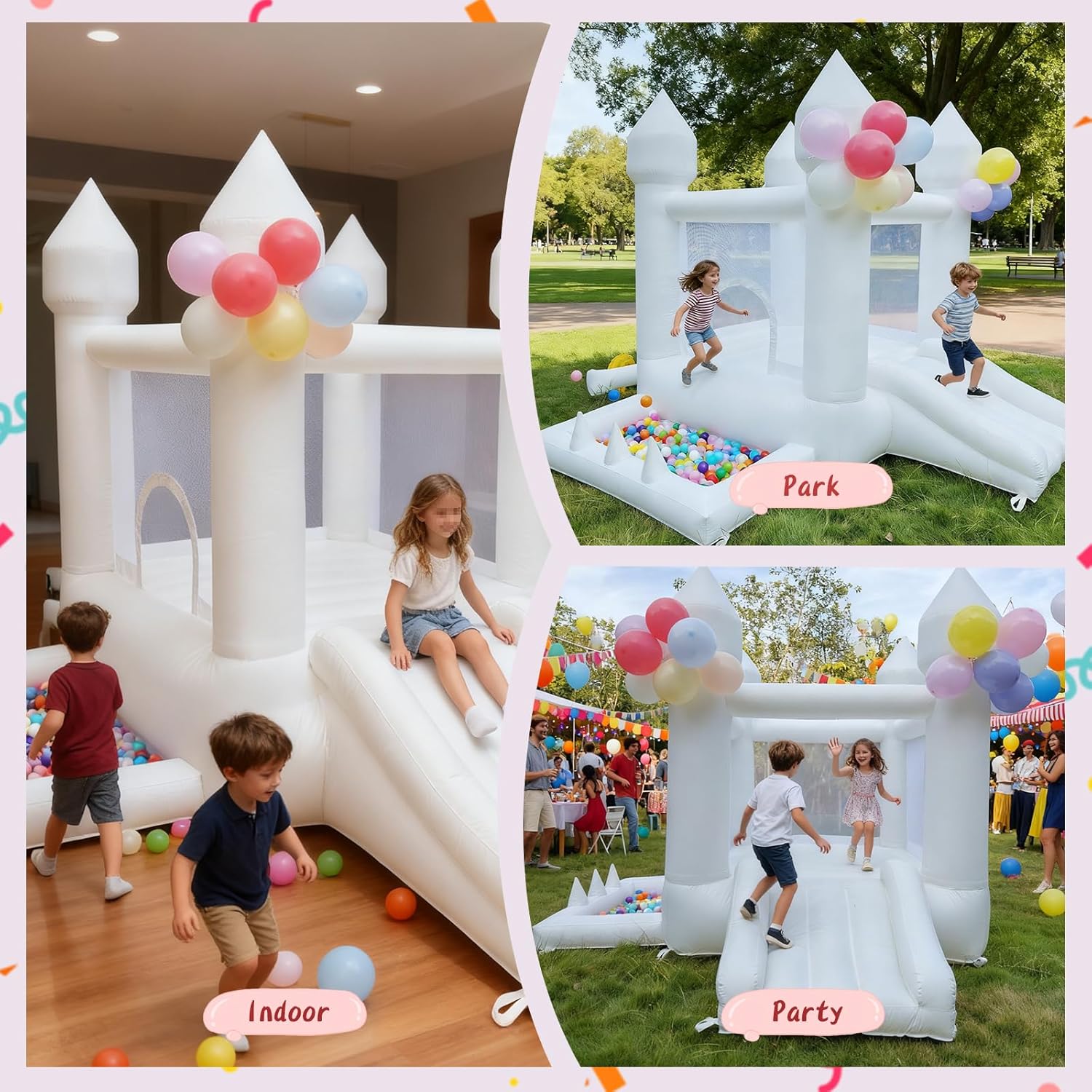 Белый надувной батут, надувной – обзор и цена Kids Outdoor House